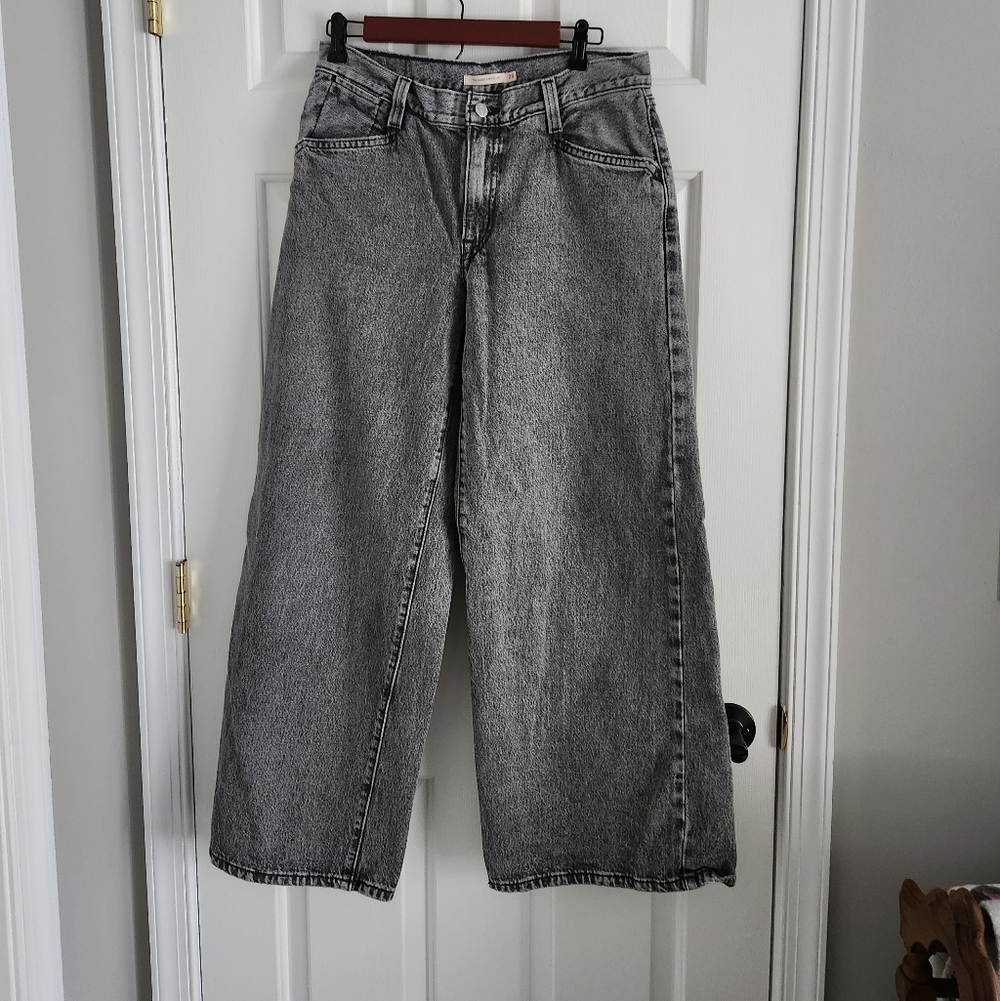 Levi's 94 Baggy Wide Leg Relaxed Fit Gray Women's Jeans - Picture 3 of 8